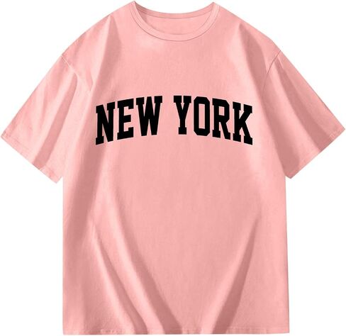 New York Tshirts for Girls Letter Graphic Crewneck Shirt Shirt Excerty Excery Teee Tops in Kuwait