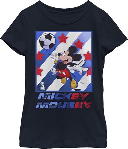 Disney Characters Mickey Football Star Girl's Solid Crew Tee in Saudi Arabia