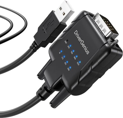 DriverGenius USB to Serial RS232 Adapter Cable with 9 x LED Indicators，4 Pack - Prolific PL2303 - Compatible for Windows 11, macOS 14 Sonoma, and Linux (USB232A-E-A, 3ft/1m) in Saudi Arabia