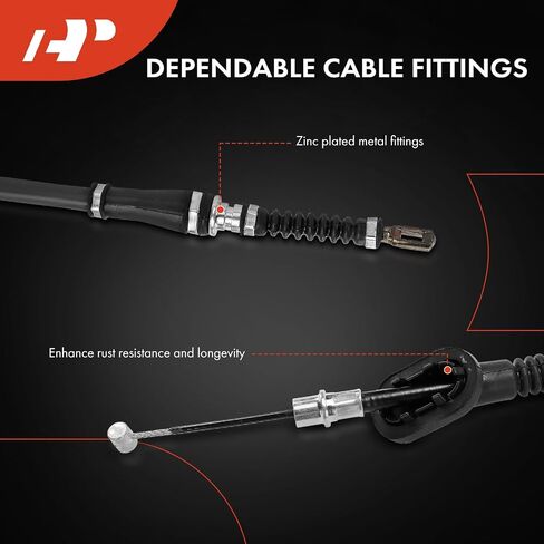 A-Premium Rear Driver and Passenger Side Parking Brake Cable Assembly Compatible with Kia Models: Sportage 2005 2006 2007 2008 2009, FWD, 2-PC Set - Replace# 597701F200, 597601F200 in Saudi Arabia