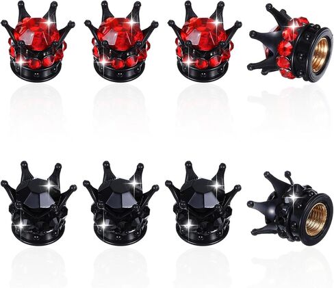Crown Valve Caps 8 PCS Bling Tyre Valve Caps Diamond Rhinestone Car Wheel Coverns Coveral Chrome Crown Tyre Air Cap for Cars Truct in Saudi Arabia