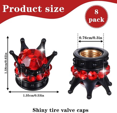 Crown Valve Caps 8 PCS Bling Tyre Valve Caps Diamond Rhinestone Car Wheel Coverns Coveral Chrome Crown Tyre Air Cap for Cars Truct in Saudi Arabia