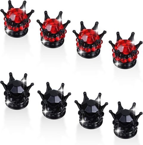 Crown Valve Caps 8 PCS Bling Tyre Valve Caps Diamond Rhinestone Car Wheel Coverns Coveral Chrome Crown Tyre Air Cap for Cars Truct in Saudi Arabia