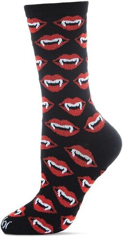 MeMoi Vampire Lips Novelty Crew Socks in Saudi Arabia