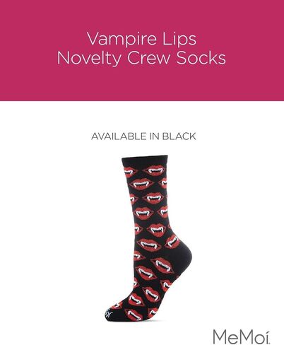 MeMoi Vampire Lips Novelty Crew Socks in Saudi Arabia