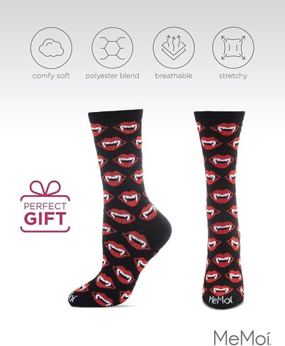 MeMoi Vampire Lips Novelty Crew Socks in Saudi Arabia