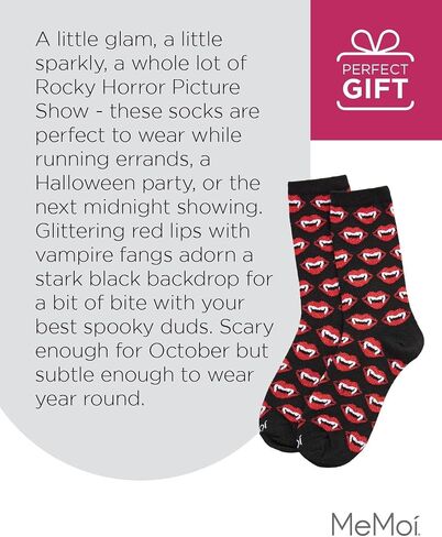 MeMoi Vampire Lips Novelty Crew Socks in Saudi Arabia