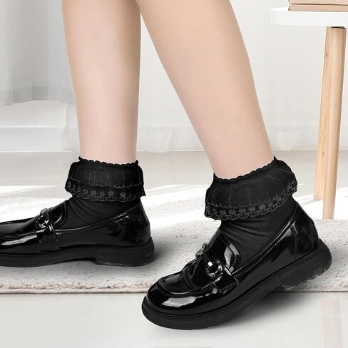 Women Lace Ankle Socks, Ruffle Frilly Princess Lolita Socks for Ladies in Saudi Arabia