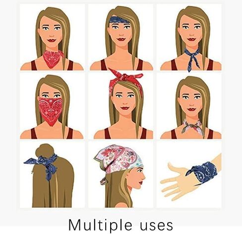 100% Cotton Bandanas, Bohemian Style Cotton Neck Scarf, Boho Soft Cotton Neck Scarf, Boho Soft Cotton Bandana, Cotton Neckerchief mud print in Kuwait