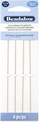 Beadalon Collapsible Eye Beading Needles, Extra Fine 0.24 mm / .009 inches Diameter, 2.5 inches Length, 4 pc in Kuwait