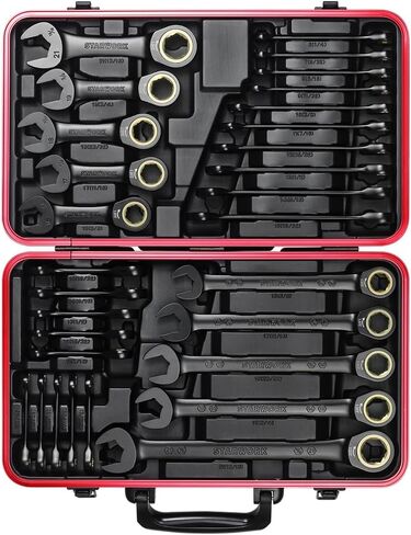TRUE MECHANIC™ 30-Piece, 120T SAE&Metric Ratcheting Wrench Set, Gift Series with Black case, Professional in Kuwait