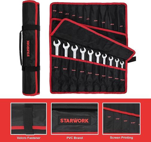 20 Pc. 6-Point SAE, Metric 15° Offset Vintage G-Plating Reversible Non-Slip Long Pattern Ratcheting Combination Wrench Set (5/16" -3/4" & 8-19 mm) in Kuwait