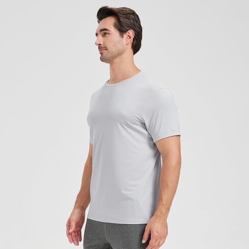 Netdraw Men's Men's Bamboo Viscose Athletic Shirt Lightwieht Cooling Moisture Wickout Wickout Running Thirt T-Shirt in Kuwait