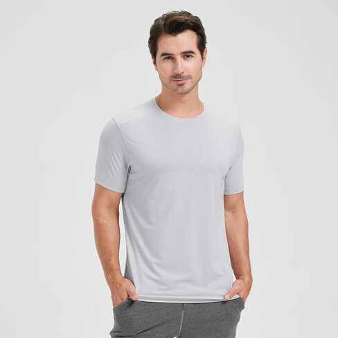 Netdraw Men's Men's Bamboo Viscose Athletic Shirt Lightwieht Cooling Moisture Wickout Wickout Running Thirt T-Shirt in Kuwait