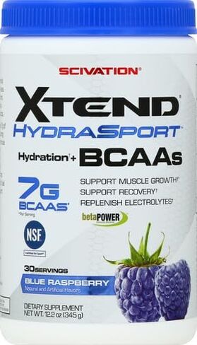 XTEND Sport BCAA Powder Blue Raspberry Ice - Electrolyte Powder for Recovery & Hydration with Amino Acids - 30 Servings in Kuwait