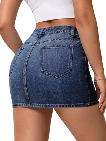 Jean Skirt for Women Mini Skirt Cargo Skirt Denim Sexy Jean Bodycon Skirts in Kuwait