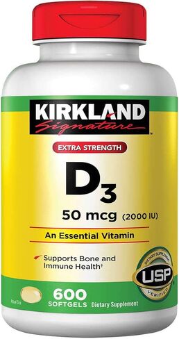 Kirkland Signature Extra Strength D3 50 mcg., 600 Softgels (2 Pack) in Saudi Arabia