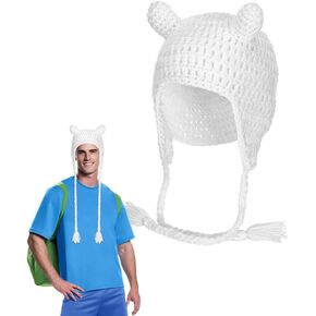 White Bear Hat Adult Anime Character Hat Human Explorer Cap Adventuring Costume Halloween Hero Men Cosplay Accessories in Saudi Arabia