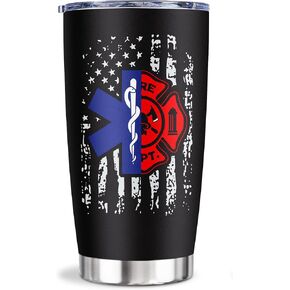 ZANIION EMT Firefighter Gifts Tumbler 20oz 1PC, First Responder Gift For Women/Men, Paramedic Fireman Firewoman EMS Birthday Gift Ideas, Fd Emergency Department, First In Last Out Responder Coffee Cup in Saudi Arabia