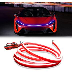 Dibms 71 بوصة السطوع عالي الفجوة غطاء LED الشريط LED-أضواء الجري أثناء النهار إكسسوارات الديكور الخارجي التلقائي (الأخضر) in Kuwait