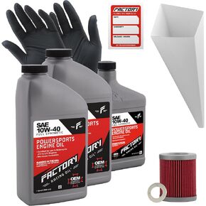 Oil Change Kit compatible with Suzuki LT230, LT-F230, LT-F250 – Includes 2.5 Quarts of 10W-40 Full Synthetic Oil, 1 Filter, 1 Crush Washer, 1 Funnel, 1 Oil Change Reminder Sticker in Saudi Arabia