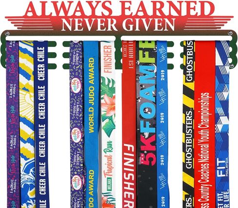 Swimming Medal Hanger Display for Wall,Swimming Medal Holder with upgraded 3 hanging bars,wall hanger for medals,perfect Friends Gift Box Package in Saudi Arabia