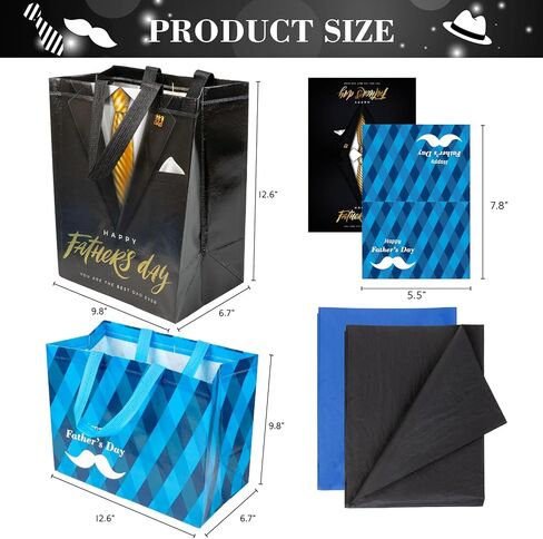 Linelglobal Gift Bag for Father Day with Wrapping Paper for Men 12.6" Dad is King in Saudi Arabia