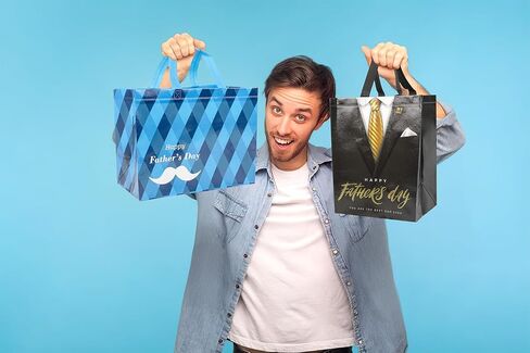 Linelglobal Gift Bag for Father Day with Wrapping Paper for Men 12.6" Dad is King in Saudi Arabia