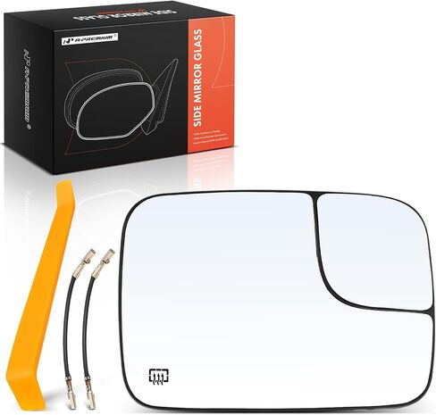 A-Premium Right Passenger Side Heated Mirror Glass Compatible with 2005-2009 Dodge Ram 1500 2500 3500 - Convex Mirror with Blind Spot, Backing Plate, Trailer Tow Package, Replace # 5161010AA in Saudi Arabia