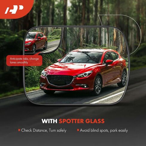 A-Premium Right Passenger Side Heated Mirror Glass Compatible with 2005-2009 Dodge Ram 1500 2500 3500 - Convex Mirror with Blind Spot, Backing Plate, Trailer Tow Package, Replace # 5161010AA in Saudi Arabia