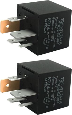 2PCS-433# RELAY 50A 12VDC 5-Pin متوافق مع VW EOS ، Golf ، Touareg ، Audi A3 ، استبدل 7N0951253 ، Meyle 1008300015 3D0951253A in Kuwait