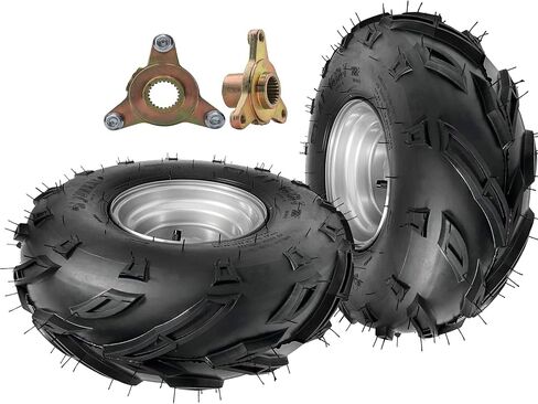 2 Pack 16x8-7 ATV Go-Kart Wheels 3 Holes | Pre-Mounted Tire & Rim Combo | 7-Inch Rim, 78mm Bolt | Fits Kazuma, Taotao, Roketa, Quad, UTV, Buggy, Lawn Mower, 110cc 125cc (23T Rear Axle Hubs) in Saudi Arabia