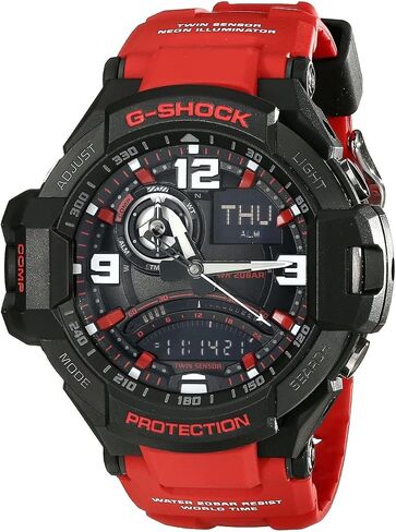 Casio G-Shock Aviation Black Dial Red Resin Quartz Men's Watch GA1000-4B in Saudi Arabia