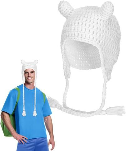White Bear Hat Adult Anime Character Hat Human Explorer Cap Adventuring Costume Halloween Hero Men Cosplay Accessories in Saudi Arabia