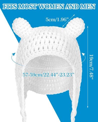 White Bear Hat Adult Anime Character Hat Human Explorer Cap Adventuring Costume Halloween Hero Men Cosplay Accessories in Saudi Arabia