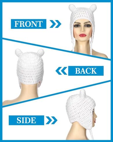 White Bear Hat Adult Anime Character Hat Human Explorer Cap Adventuring Costume Halloween Hero Men Cosplay Accessories in Saudi Arabia