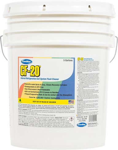 ComStar CF-20, Internal Refrigeration Coil System Flush Cleaner, Non-Flammable, Residue-Free, Eco-Friendly, Cleans Interior Coils BeFore & After Retrofits, Made In USA, 1 Gallon (90-500) in Saudi Arabia