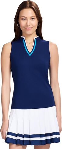 Izod Women's Athletic Quick Dry Dry V-Deiveless Polo Shirt in Kuwait