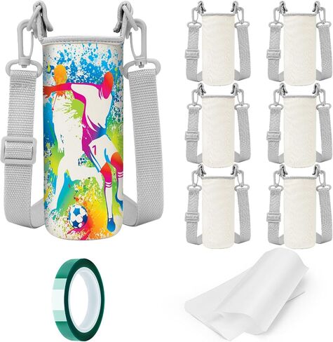 37PCS Sublimation Blanks Water Bottle Carriers Bag 26oz Insulated Neoprene Water Bottle Holder Water Bottle Sleeve Sublimation Tumbler Blank Pouch Cover for 750ml with Adjustable Strap for Adult Kids in Kuwait