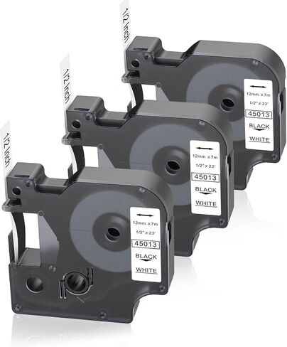 6 Pack Compatible with Dymo D1 Label Tape Repalce for DYMO D1 45013 Refills,Black on White,1/2 Inch x 23Ft,for DYMO LabelManager 160 420P 210D 280 360D Label Maker in Saudi Arabia