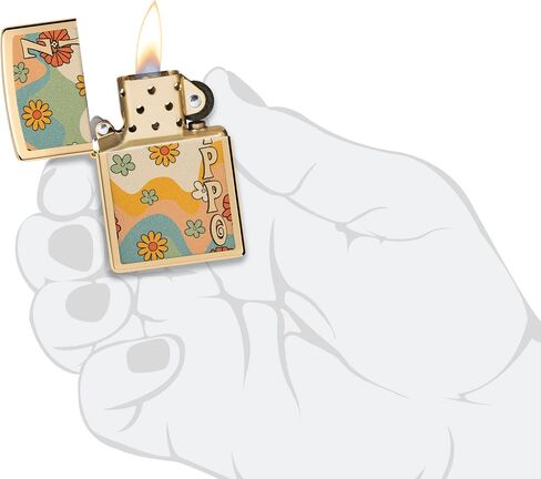 Zippo Flowers Design Orange Matte Pocket Lighter in Saudi Arabia