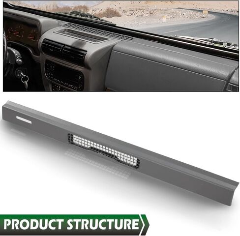 GRAND ORANGE Upper Dash Top Cover Defrost Vent Bezel Trim Panel Compatible with Jeep Wrangler TJ 1997-2006 55037036 Black in Saudi Arabia