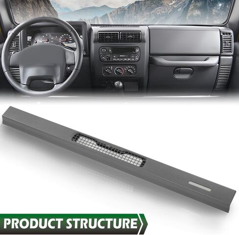 GRAND ORANGE Upper Dash Top Cover Defrost Vent Bezel Trim Panel Compatible with Jeep Wrangler TJ 1997-2006 55037036 Black in Saudi Arabia