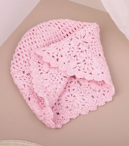 YARN & INK Women's Knitted Hats for Travel Photoshoots, Cotton Crochet Slouchy Beanie Hat Knit Skull Cap Summer Fall in Saudi Arabia