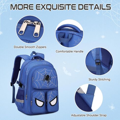 حقيبة ظهر للمدرسة للأولاد ، 3 PCS Spider Boy Backpack مع صندوق الغداء وحقائب قلم رصاص ، حقيبة مدرسية مقاومة للماء للأطفال المراهقين ، المراهقين ، المدارس المتوسطة الابتدائية ، كيس الكتب غير الرسمي. in Kuwait