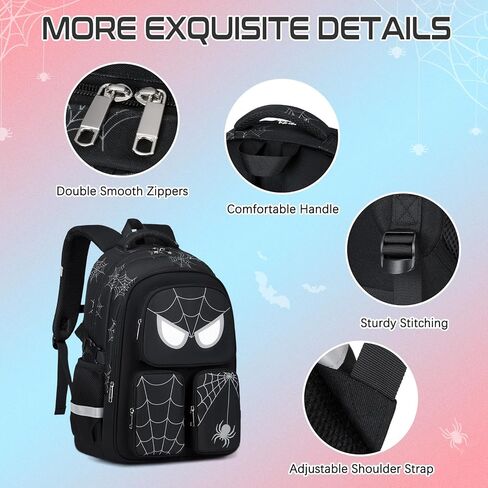 حقيبة ظهر للمدرسة للأولاد ، 3 PCS Spider Boy Backpack مع صندوق الغداء وحقائب قلم رصاص ، حقيبة مدرسية مقاومة للماء للأطفال المراهقين ، المراهقين ، المدارس المتوسطة الابتدائية ، كيس الكتب غير الرسمي. in Kuwait