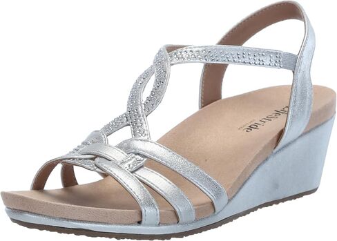 LifeStride Womens Monaco Strappy Wedge Sandals Platino Gold 11 M in Saudi Arabia