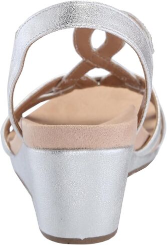 LifeStride Womens Monaco Strappy Wedge Sandals Platino Gold 11 M in Saudi Arabia
