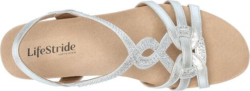 LifeStride Womens Monaco Strappy Wedge Sandals Platino Gold 11 M in Saudi Arabia