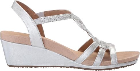 LifeStride Womens Monaco Strappy Wedge Sandals Platino Gold 11 M in Saudi Arabia